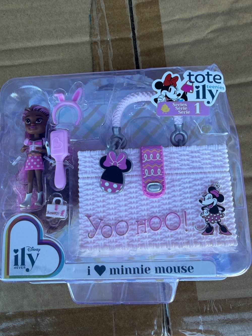 Disney ily Doll I Love Minnie Mouse Pink Tote Teenie Playset